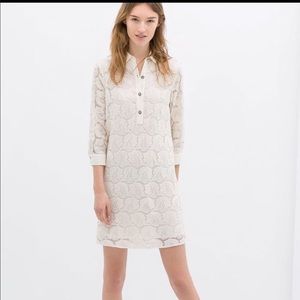 Embroidered Zara Collared MIDI Dress W/ detailed buttons